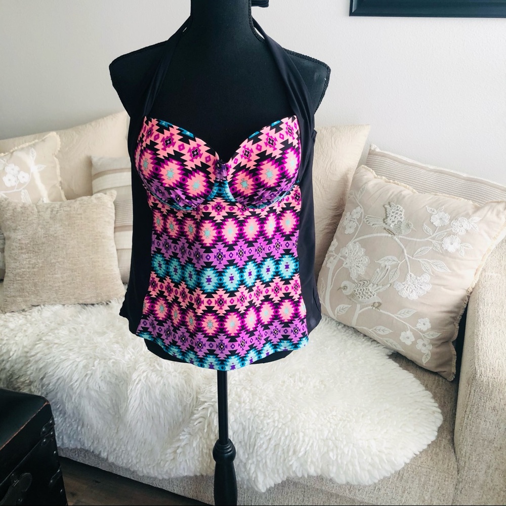 Woman’s Swim Top , Tankini Top pinks & Black - Lg